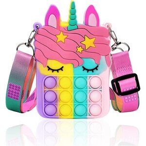 Small Pop Purse, Unicorn Pop Purse for Girl and Women Pop Bag